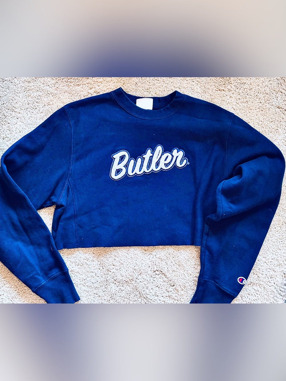 Butler cropped Champion sweatshirt